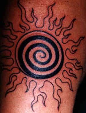 Black ink spiral sun tattoo - Tattooimages.biz