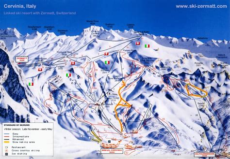 Cervinia, Italy - Ski map / Piste map / Trail map