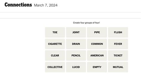 NYT ‘Connections’ Hints and Answers Today, Thursday, March 7 | Parade | marshallnewsmessenger.com