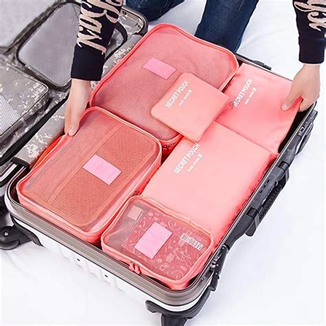 6 PCS Travel Storage Bag Set For Clothes Tidy Organizer Wardrobe Suitcase Pouch Travel Organizer ...