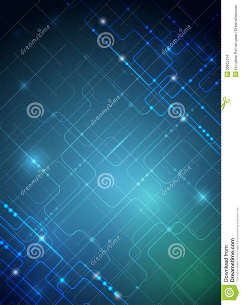 Vector Illustration Hi-tech Blue Abstract Technology Background Stock ...