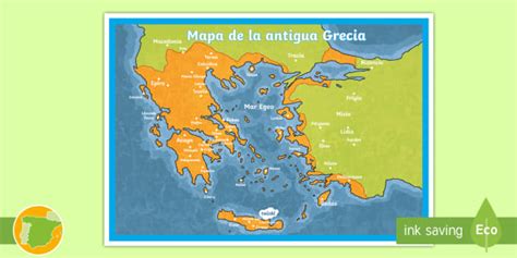 Póster: Mapa de la antigua Grecia (Hecho por educadores)