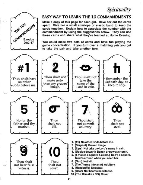 Ten Commandment – Sample Printable - SundaySchoolist