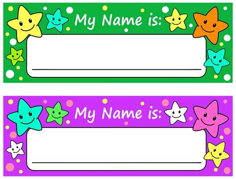 Name Tag Borders - 15 Free PDF Printables | Printablee | Preschool name tags, Printable name ...