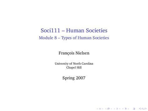 Types of Human Societies - Human Societies - Lecture Slides - Docsity