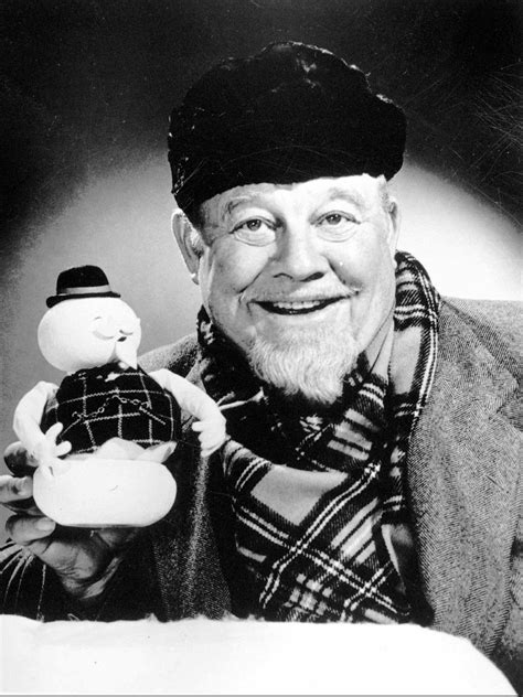 Burl Ives with Sam the Snowman, the character he voiced in Rudolph the ...