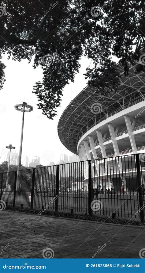 Gelora Bung Karno Stadium with Background Building Editorial Image ...