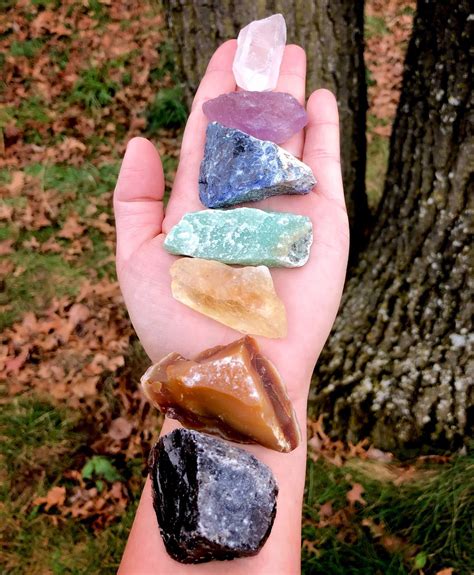 Chakra Healing Stones Set - 7 Large Chakra Crystals - Raw Crystals - Raw Chakra Set - Reiki ...