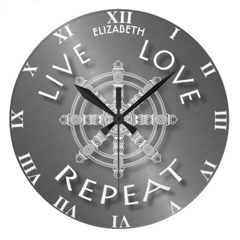 Live Love Repeat Buddhist Samsara Dukkha Karma Large Clock | Zazzle.com.au