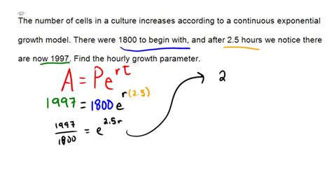 Applying the continuous exponential growth model (Pert) - YouTube