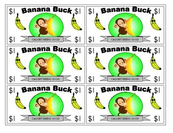 Good Job money (banana bucks) by Michelle Gaetjens | TpT