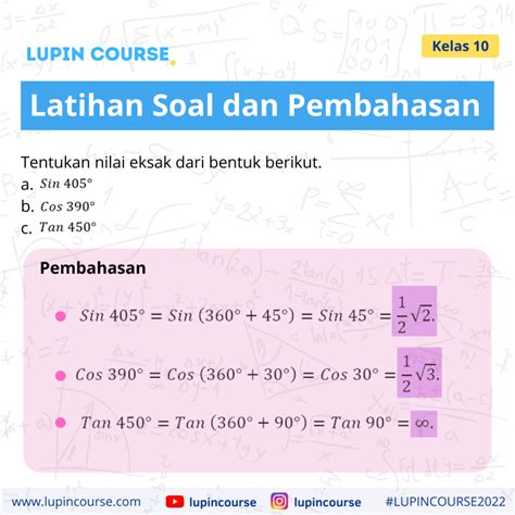 Rumus Sudut Berelasi Kuadran I,II,III,IV | Perbandingan Trigonometri