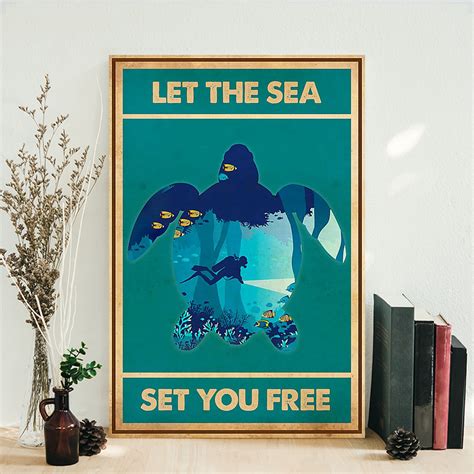 Scuba Diving Set You Free Scuba Diver Poster - TeeUni