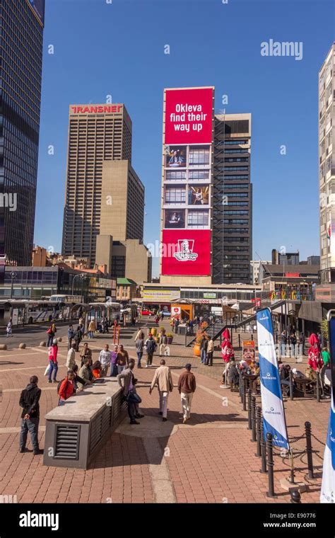 JOHANNESBURG, SOUTH AFRICA - People and buildings in Gandhi Square, in ...