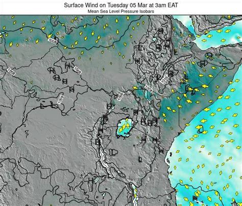 Rwanda Surface Wind on Friday 05 Mar at 3pm EAT