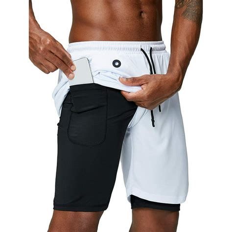 Aunavey - Aunavey Men's 2 in 1 Running Shorts Gym Workout Quick Dry ...