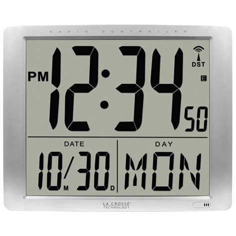 La Crosse Technology Digital Atomic Square Indoor Wall Standard Clock ...