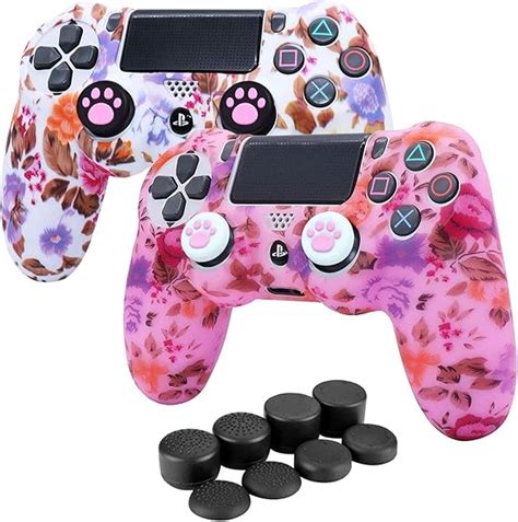 Pink PS4 Controller Skins,HLRAO Silicone Controller Cover Skin Protector Compatible PS4 /PS4 ...