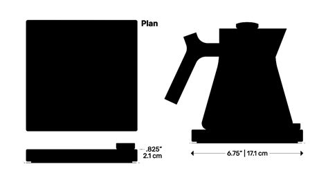 Fellow Corvo EKG Kettle Dimensions & Drawings | Dimensions.com