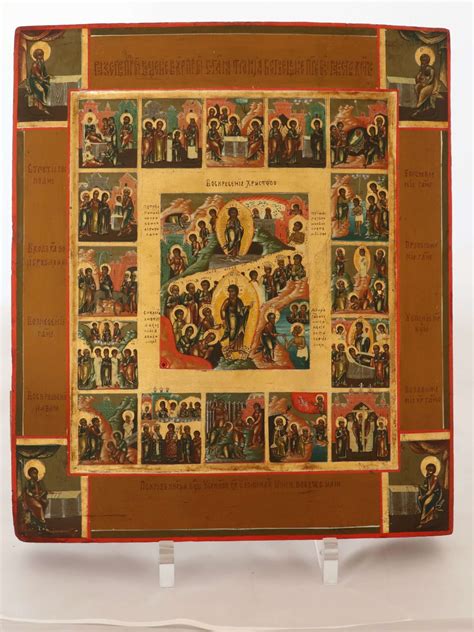 Orthodox icon | Easter with 16 Feasts & 4 Evangelists | 24232