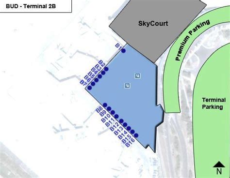 Budapest terminal 2b map - Budapest airport terminal 2b map (Hungary)