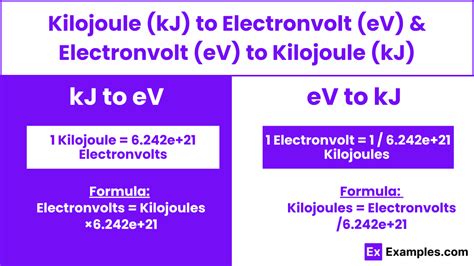 Kilojoule (KJ) to Electronvolt (eV) & Electronvolt (eV) to Kilojoule (KJ)