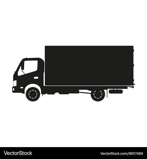 Black silhouette of a truck on a white background Vector Image