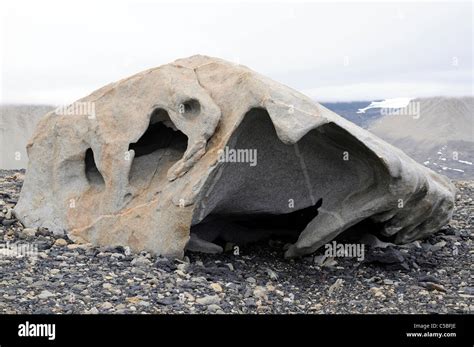 Large sandstone rock sculpted by wind (ventifact) above Trough Lake Stock Photo: 37747766 - Alamy