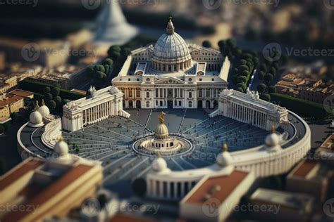 Aerial View of Vatican City with TiltShift Effect 29974539 Stock Photo at Vecteezy