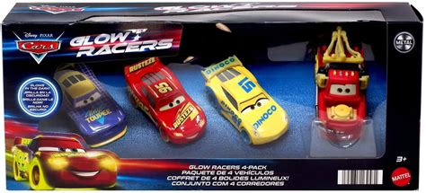 Disney Pixar Cars Glow Racers Mater, Dinoco Cruz Ramirez, Lightning McQueen Will Rusch 155 ...