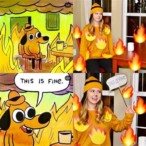 this is fine dog meme costume | Clever halloween costumes, Punny halloween costumes, Disney ...