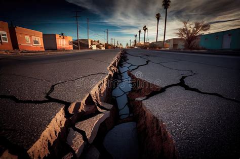 Large Cracks in Ground after Tremors Aftermath Earthquake Stock ...