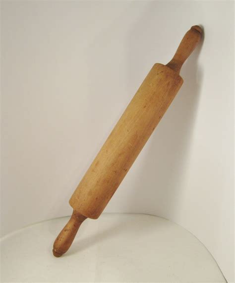 Vintage Wooden Rolling Pin, Swivel Handles, Country Kitchen - Rolling Pins