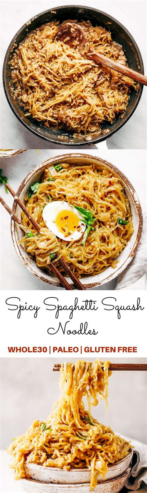 Spicy Spaghetti Squash Noodles - Paleo Gluten Free