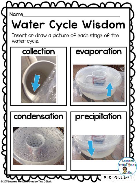 Water Cycle, Rain Cycle Science Experiments and Craftivity - Lessons for Little Ones by Tina O'Block