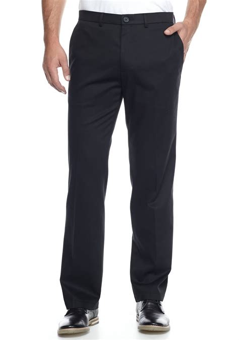 Haggar® Big & Tall Premium Non-Iron Classic-Fit Flat-Front Pants Black ...