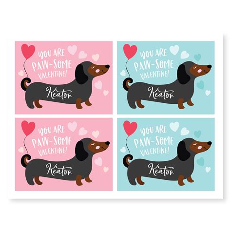 Dachshund Valentines Day Card, printable digital files, Valentine ...