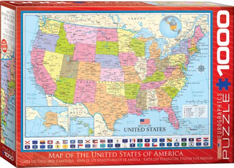 Map of the United States of America 1000 Piece Puzzle - Athena Posters