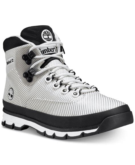 Timberland Euro Hiker Jacquard Boots in White for Men | Lyst