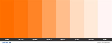 Orange shades colors palette - ColorsWall