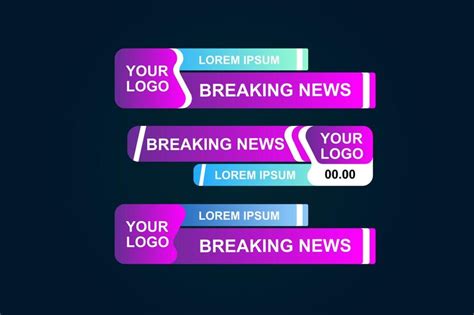 Premium Vector | Collection of news lower third set template