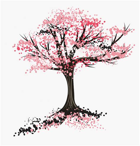 Cherry Blossom Tree Drawing Clipart , Png Download, Transparent Png ...