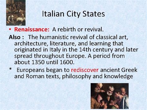 The Italian Renaissance Chapter 5 section 1 Italian