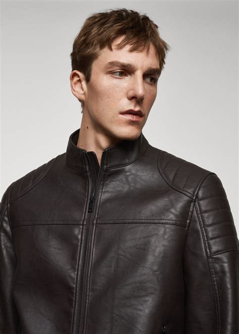 Nappa leather-effect jacket - Men | Mango Man USA