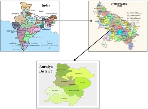 Figure 1. Map showing location of Auraiya district in the state of Uttar Pradesh of India (Map ...