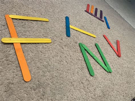 Learning Alphabets with craft sticks | Craft stick crafts, Learning the alphabet, Alphabet