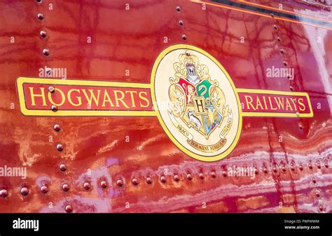 Hogwarts Latin motto on Hogwarts Express, the train used in Harry Potter films Stock Photo - Alamy