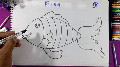 How to draw a Fish - Class 4 Drawing - YouTube