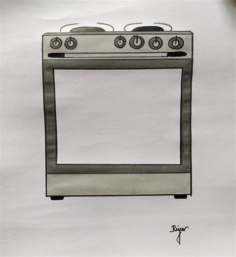 How to draw a Stove Step by Step