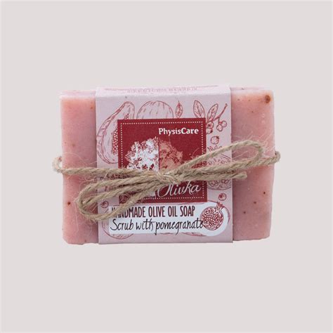 Soap Bar With Organic Olive Oil & Pomegranate Extract 130gr - Physiscare